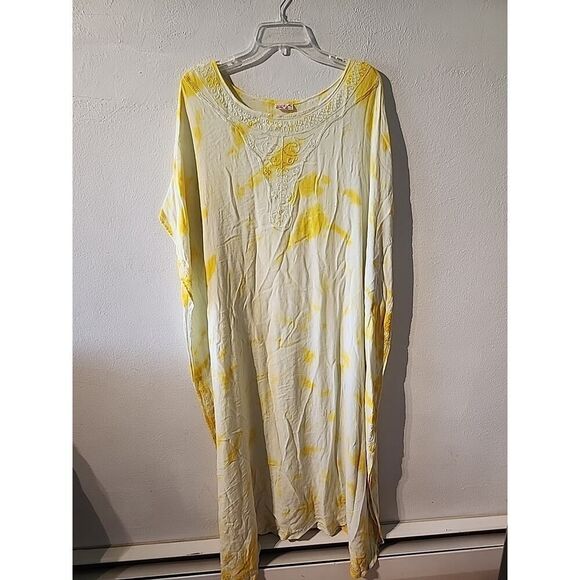 Dress Free Size One Size Hippie Boho Summer Pullover Bathing Suit Cover Yellow - Picture 1 of 7